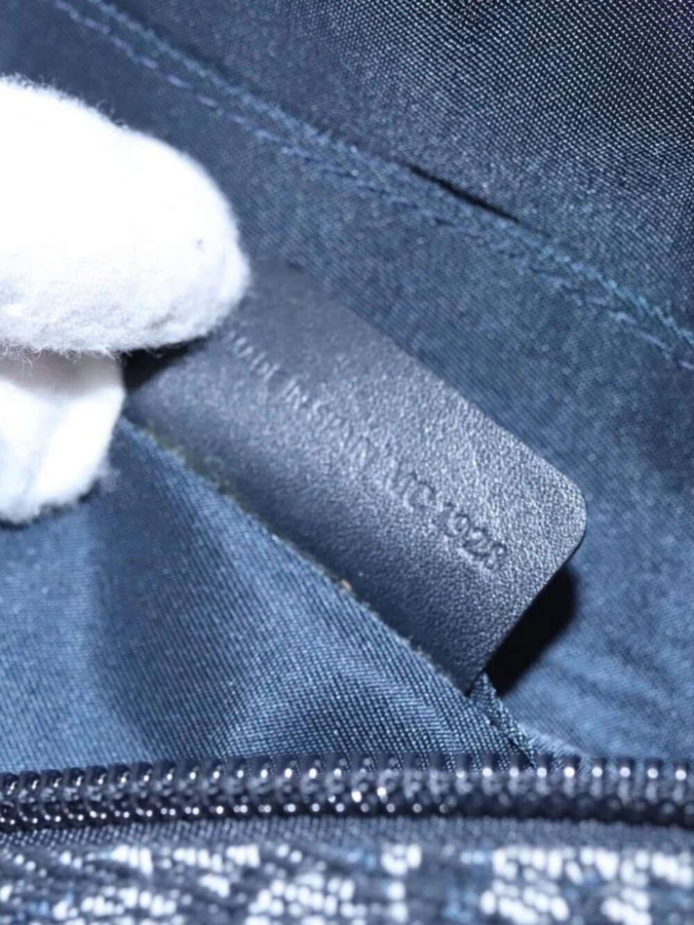 Christian Dior Trotter Canvas Saddle Pouch Navy Gold Auth - Picture 15 of 16